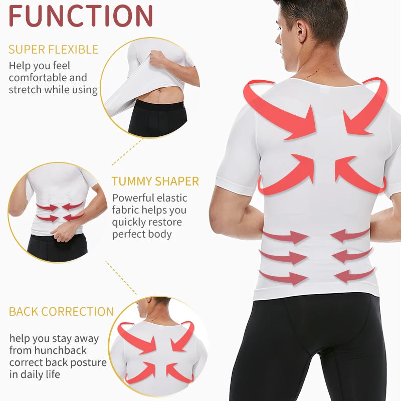 Homens Emagrecimento Corpo Shaper Barriga Controle Shapewear Homem Shapers Modelagem Roupa Interior Cintura Treinador Postura Corretiva Colete Espartilho